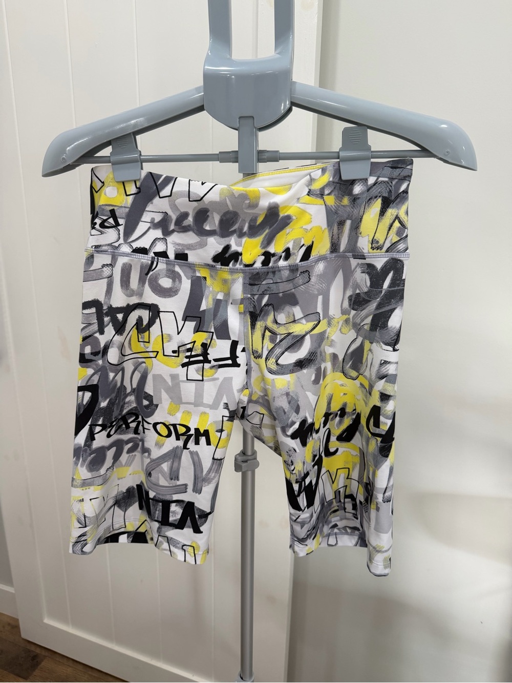 Calvin Klein Graffiti Print Bike Shorts - Yellow, Black & Gray